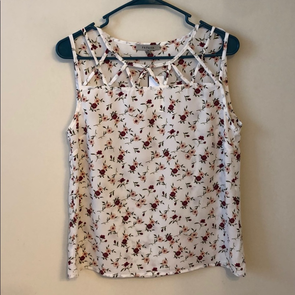 White floral tank